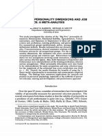 The Big Five Personality Dimensions and Job PDF