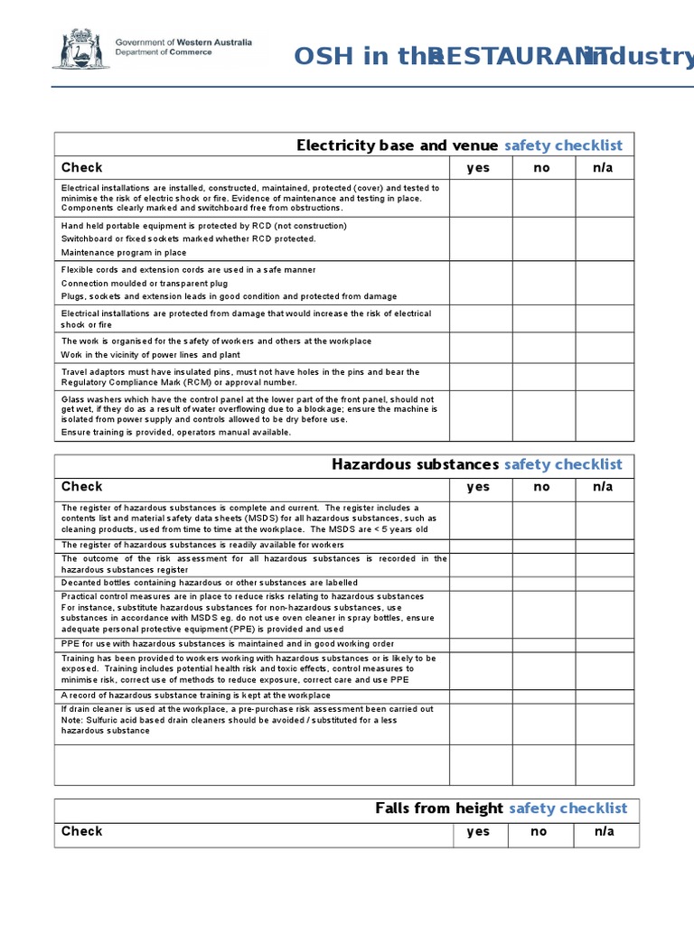 'Express Catering' Checklist | PDF | Ac Power Plugs And Sockets ...