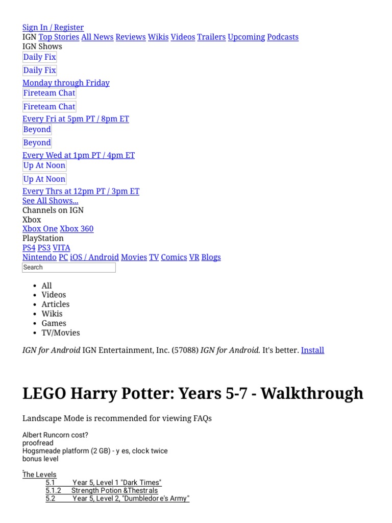 lego harry potter switch ign