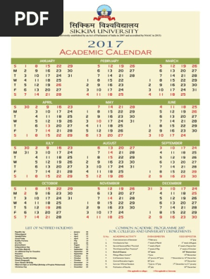 Calendar 2017