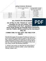 reading schedule and tickets in