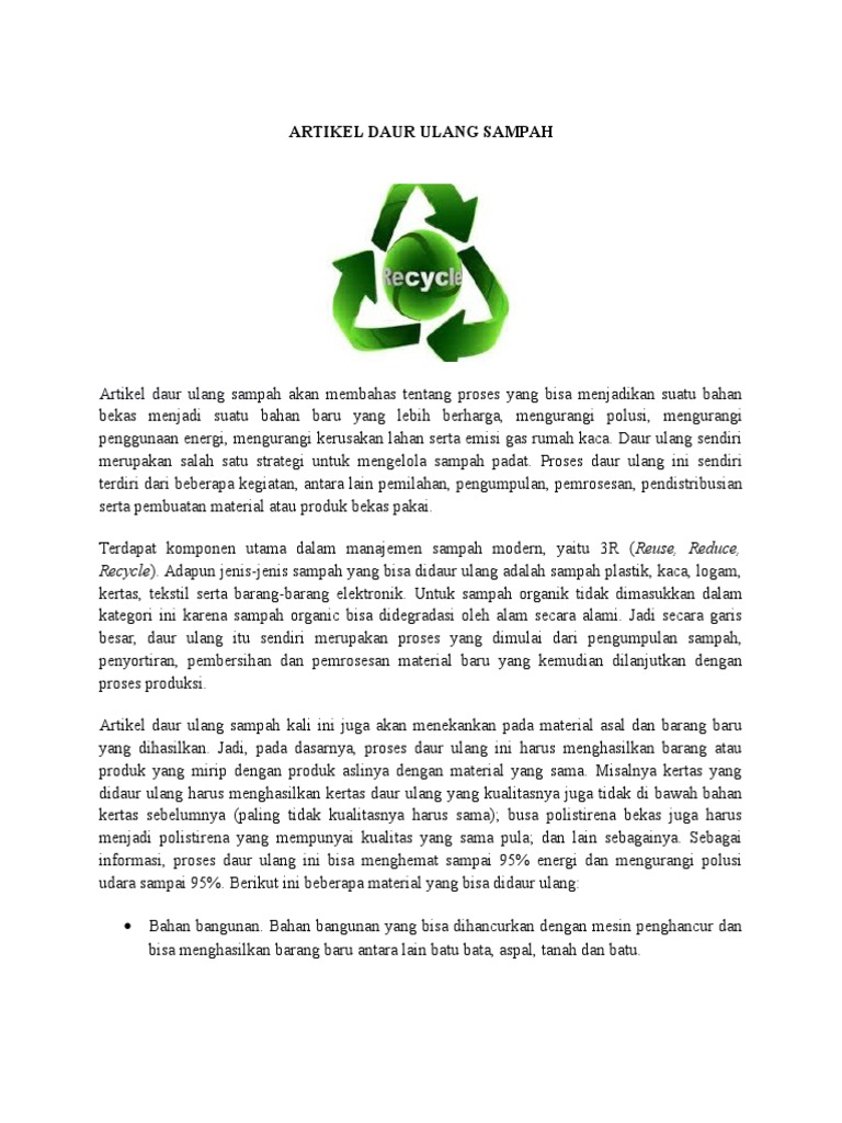 Artikel Daur Ulang Sampah