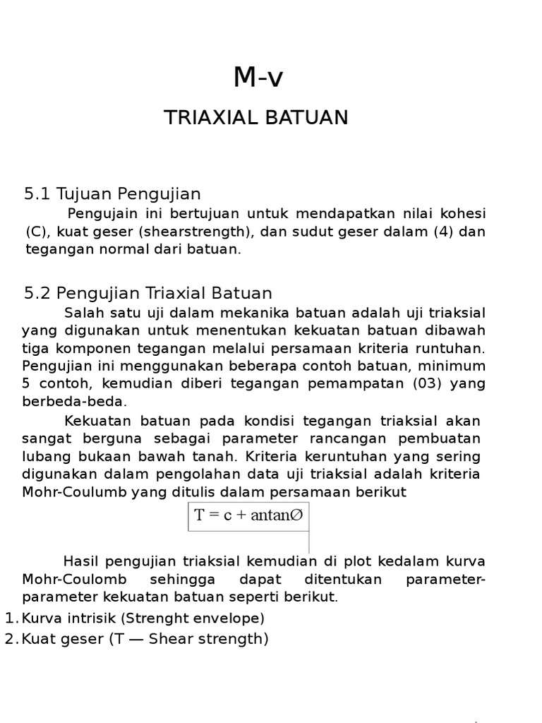 Uji Triaxial untuk Kekuatan Batuan | PDF | Sains & Matematika