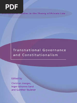 Christian Joerges Inger Johanne Sand Gunther Te Governance Jurisprudence
