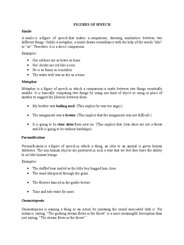 A Comprehensive Guide to Figures of Speech Explaining Similes