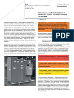 Instrucciones para Transformadores de Subestación Unitaria Secundaria Trifásica