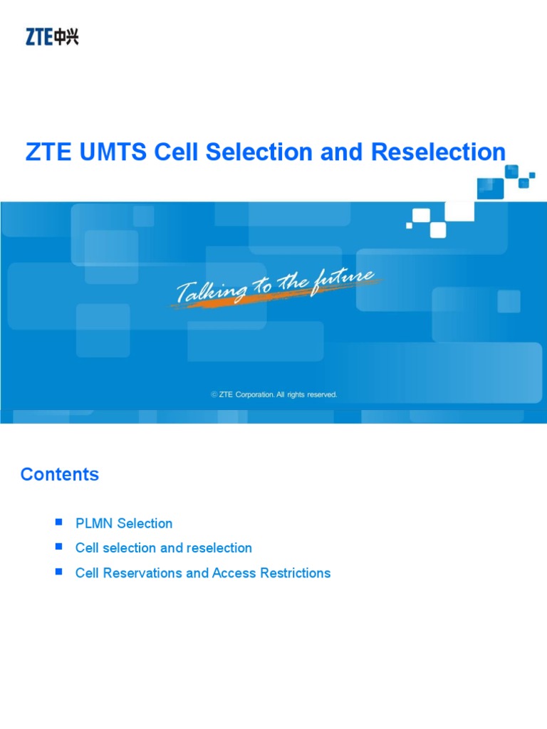 ZTE UMTS Cell Selection and Reselection | PDF | Decibel ...