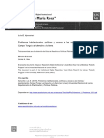 AJMECHET LE. Problemas Habitacionales Politicas y Acceso A Las Mismas