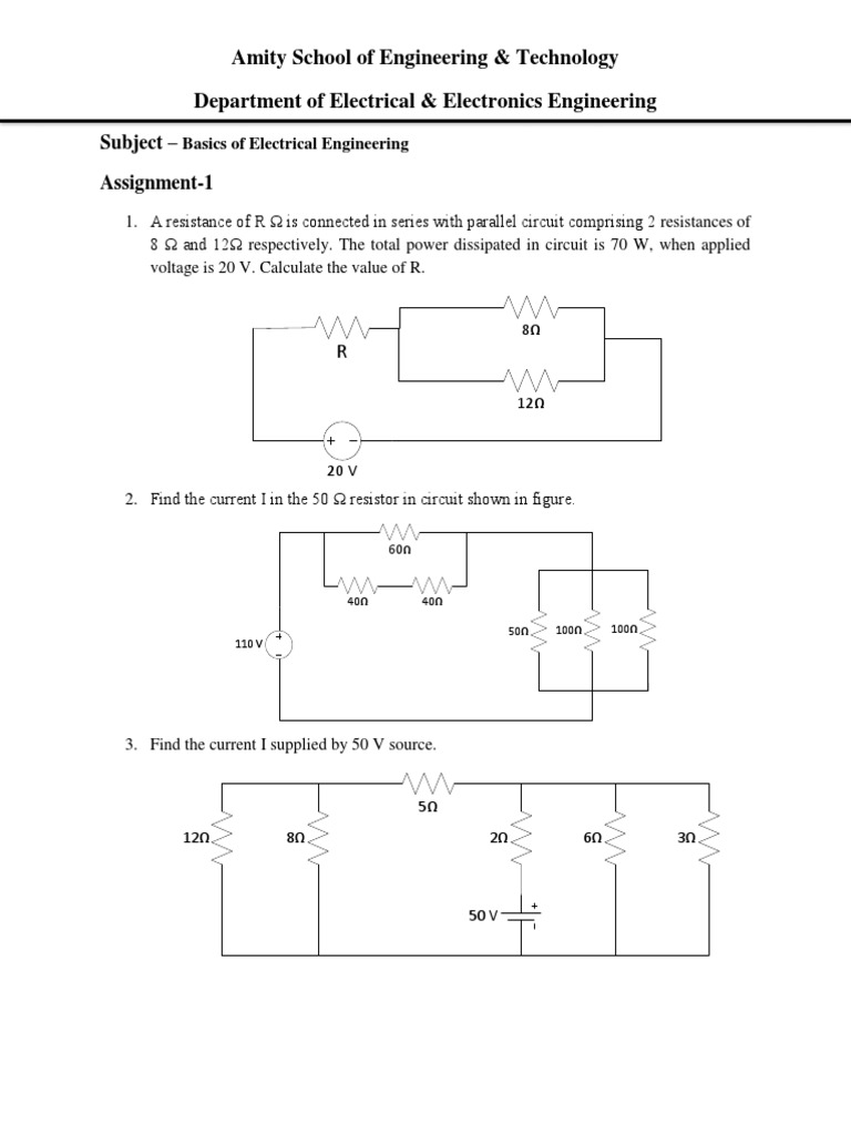 Series and parallel circuits worksheet image