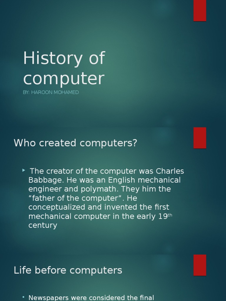 History of Computer | PDF | Television | Personal Computers