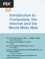 Introduction To Computers, The Internet and The World Wide Web