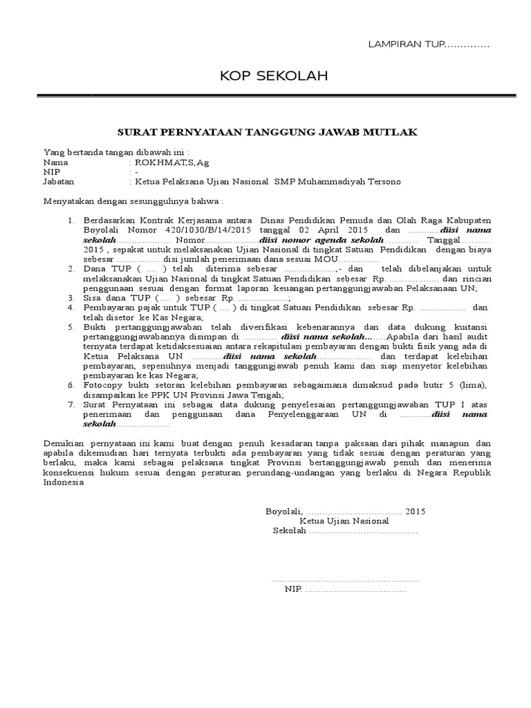 Contoh Sptjm Doc 