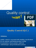 Quality Control of Tablets Lecture 1