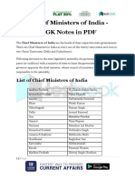 Chief Ministers of India GK Notes in PDF Updated 1 PDF