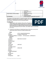 Home Tutor Scheme Lesson Plan Topic: BANKING: Vocabulary