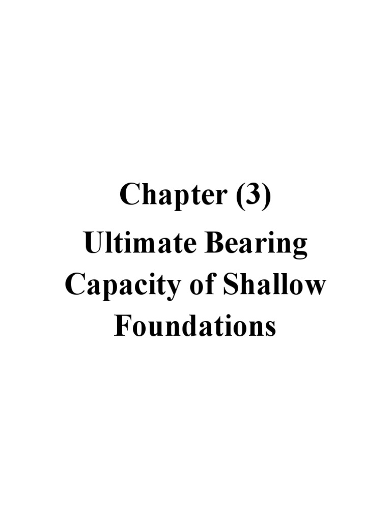 Ultimate Bearing Capacity of Shallow Foundations | PDF | Continuum ...