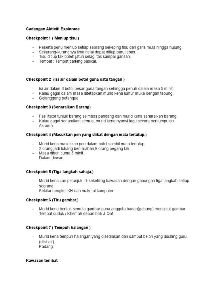 Aktiviti Explorace Pdf