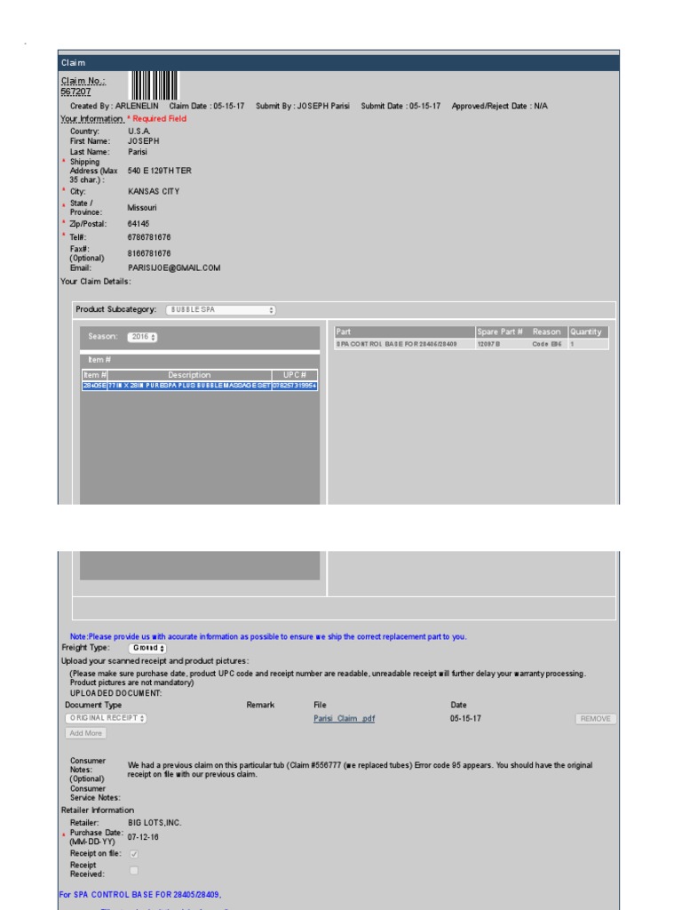 Intex Warranty Claim.pdf Receipt Computing