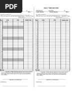Daily Time Record Daily Time Record: Last Name First Name M.I. Last Name First Name M.I