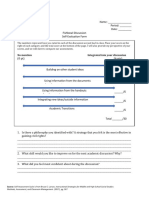 Edsc 442s - Fishbowl Discussion Self-Evaluation Form