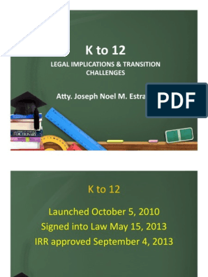 legal basis of k to 12 curriculum