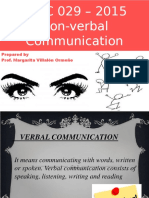 PLAC 029 - 2015 Non-Verbal Communication: Prepared by Prof. Margarita Villalón Ormeño