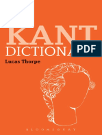 Kant, Immanuel Thorpe, Lucas Kant, Immanuel The Kant Dictionary PDF