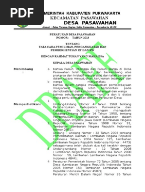 contoh surat keputusan kepala desa tentang pengangkatan