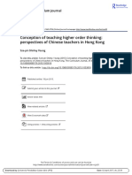 Conception of Teaching Higher Order Thinking Perspectives of Chinese Teachers in Hong Kong