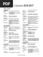 2016 2017 Academic Calendar