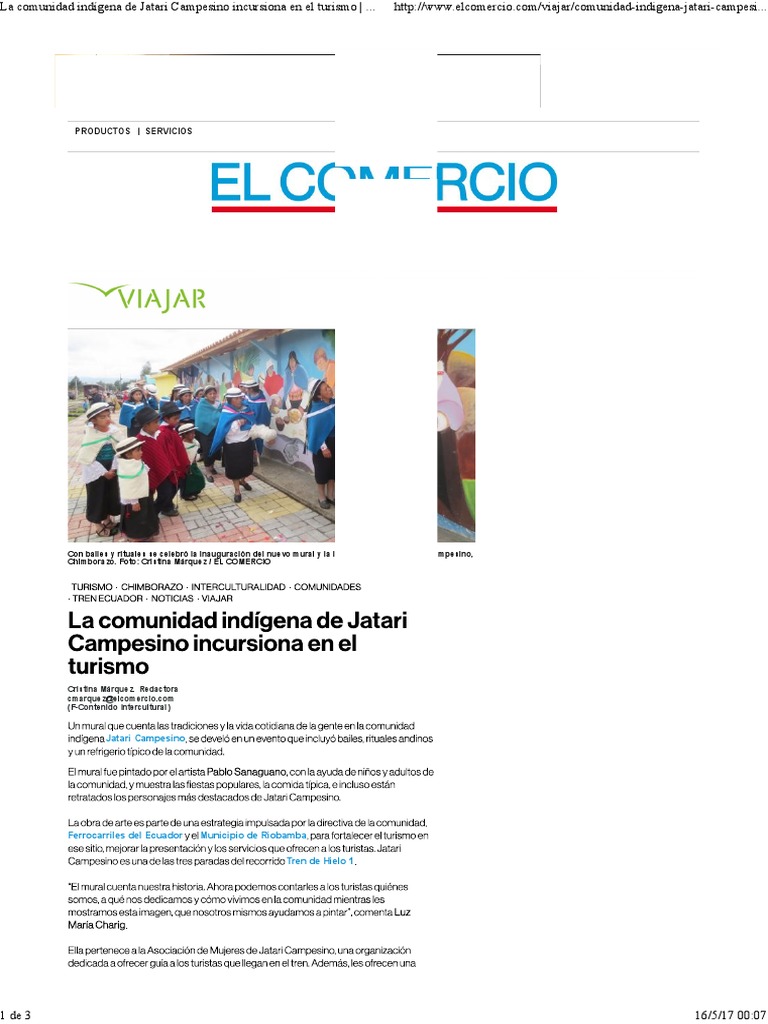 Turismo indígena en Jatari Campesino | PDF | Industrias | Transporte de ...