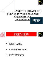To Analyse The Impact of Events in West Asia and Afghanistan On Pakistan