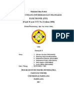 UNDANG-UNDANG INFORMASI DAN TRANSAKSI ELEKTRONIK (ITE) (Pasal 28 Ayat 2 UU No 11 Tahun 2008)