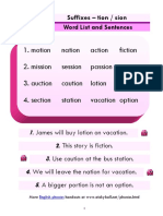 Tion Sion - Word List and Sentences PDF