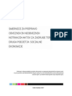 Smernice Za Pripravo Notranjih Aktov Za Zadruge Ter Druga Podjetja Socialne Ekonomij