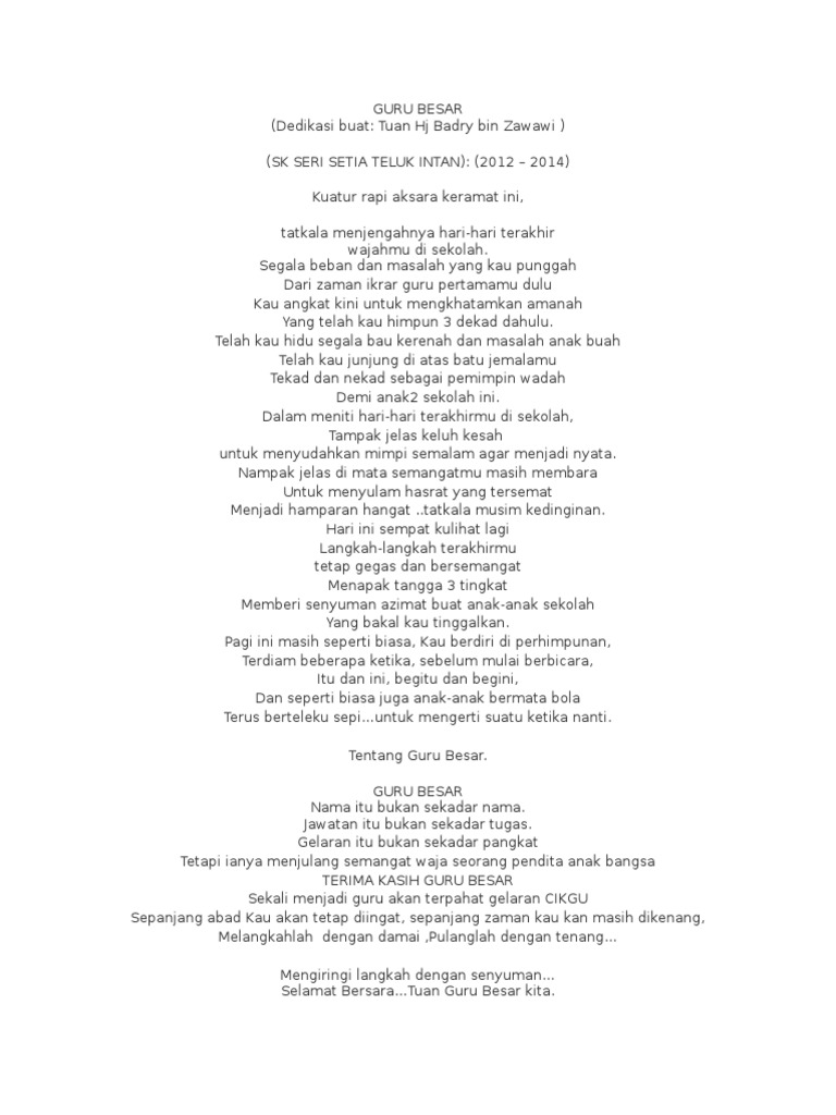 Puisi Perpisahan Persaraan 1001 Kumpulan Puisi Terbaik