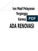 Mohon Maaf Pelayanan Terganggu Karena: Ada Renovasi