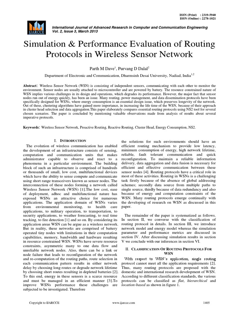 Simulation & Performance Evaluation of Routing Protocols in Wireless ...