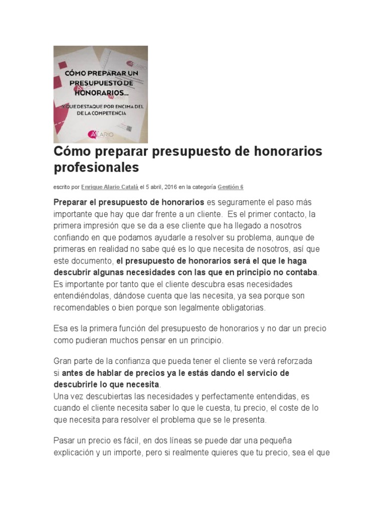 Descubrir 40+ imagen modelo de presupuesto de honorarios abogados