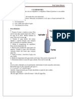 Hoja de Trabajo Calorimetria