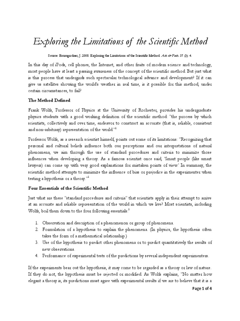 Exploring The Limitations of The Scientific Method | PDF | Scientific ...