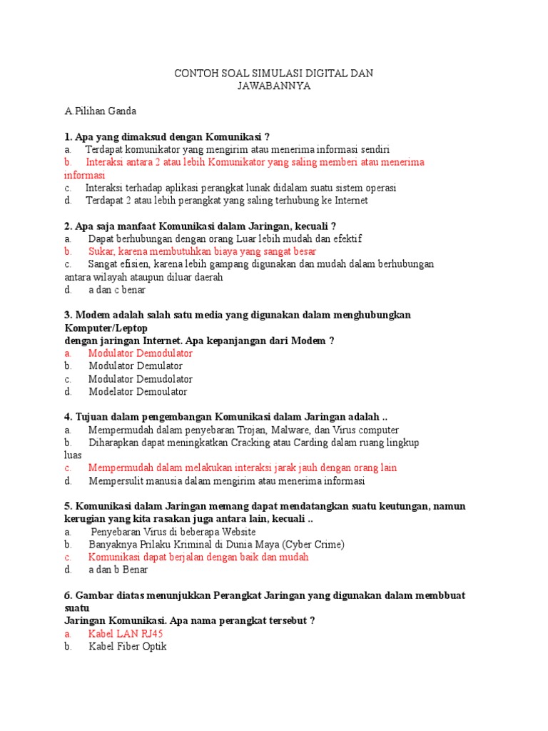Contoh Soal Simulasi Digital Dan