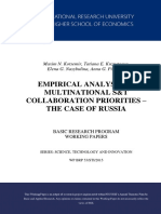 Empirical Analysis of Multinational S&T Collaboration Priorities –The Case of Russia
