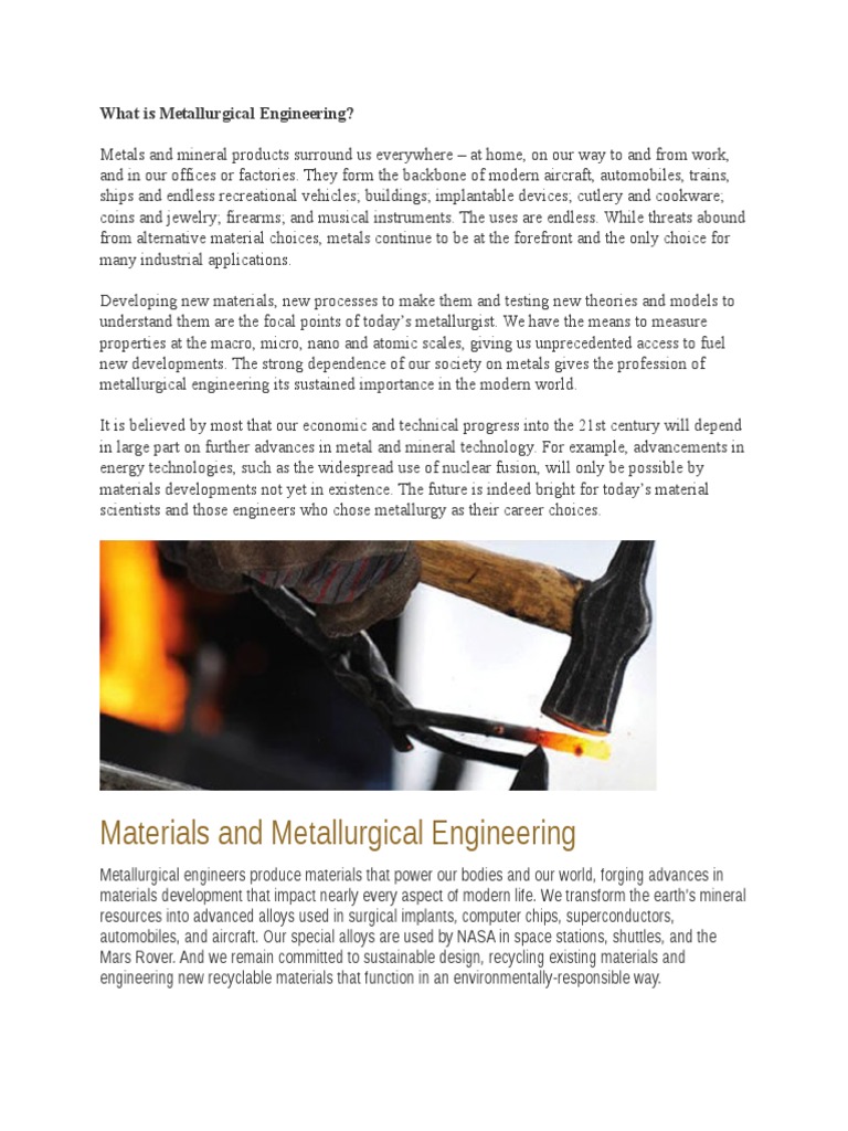 What is metallurgical engineering pdf metallurgy chemical elements