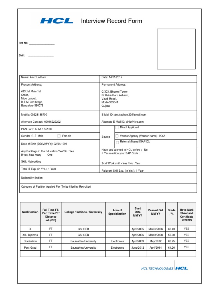 IRF Form PDF | PDF | Business | Labour