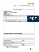 BTEC Record of Practical Activity For Merge