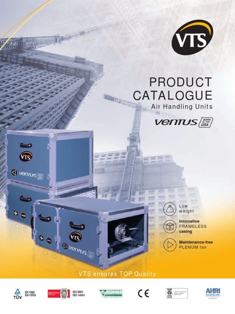 VENTUS Air Handling Units Catalogue | PDF | Mechanical Fan | Hvac