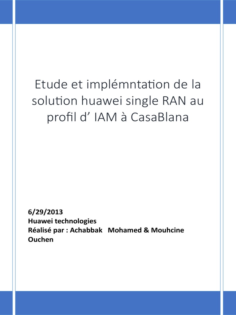 Étude de la solution Huawei Single RAN | PDF | GSM | Service général de ...