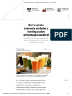 Nutricionista Desvenda Verdades e Mentiras Sobre Alimentação Saudável - Jornal O Globo