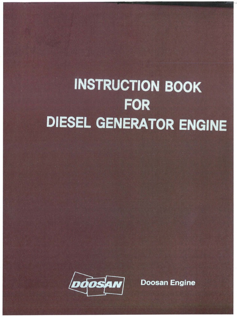 Instruction Manual for Diesel Generator DOOSAN MAN DIESEL 5L23 30H 720RPM |  Diesel Engine | Turbocharger